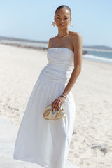 Nell Strapless Maxi Dress - White