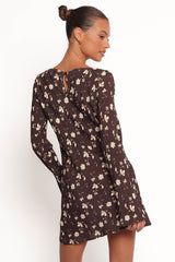 Amity Mini Dress - Brown Floral