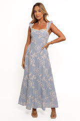 Ellise Midi Dress - Blue