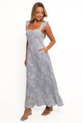 Ellise Midi Dress - Blue