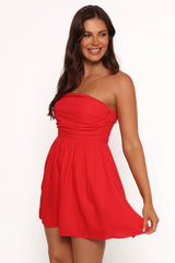 Katy Strapless Mini Dress - Red