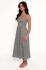 Kinslee Midi Dress - Black Gingham