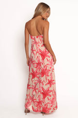 Lani A Line Strapless Maxi Dress - Pink Floral