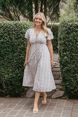 Logen Floral Midi Dress - Parisian Bloom