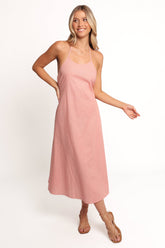 Nadine Halterneck Midi Dress - Pink
