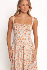 Wisteria Midi Dress - Orange