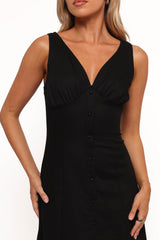 Barbara Midi Button Down Dress - Black