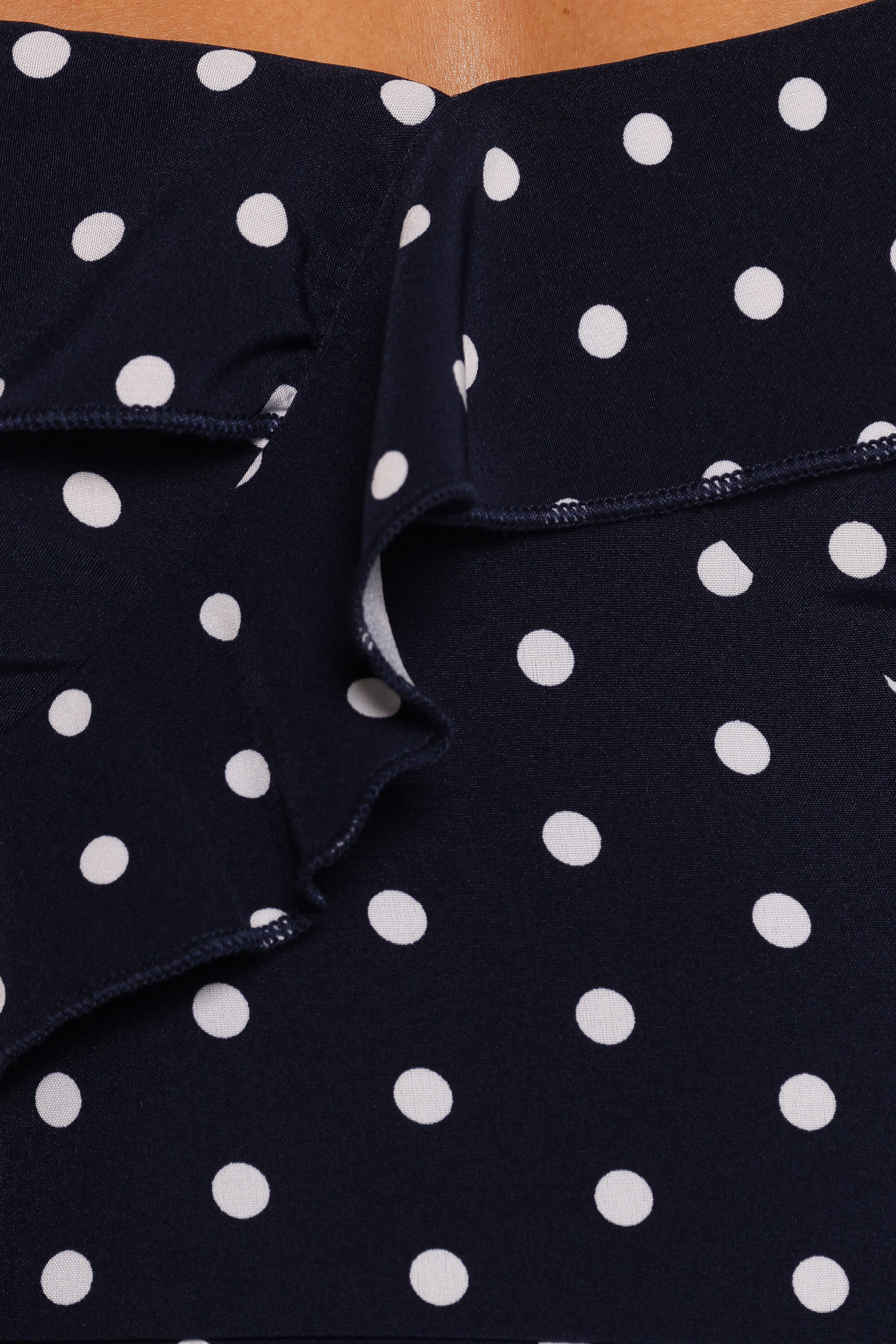 Ebony Mini Dress - Navy White Polka Dot