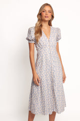 Logen Floral Midi Dress - Parisian Bloom