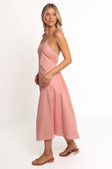 Nadine Halterneck Midi Dress - Pink