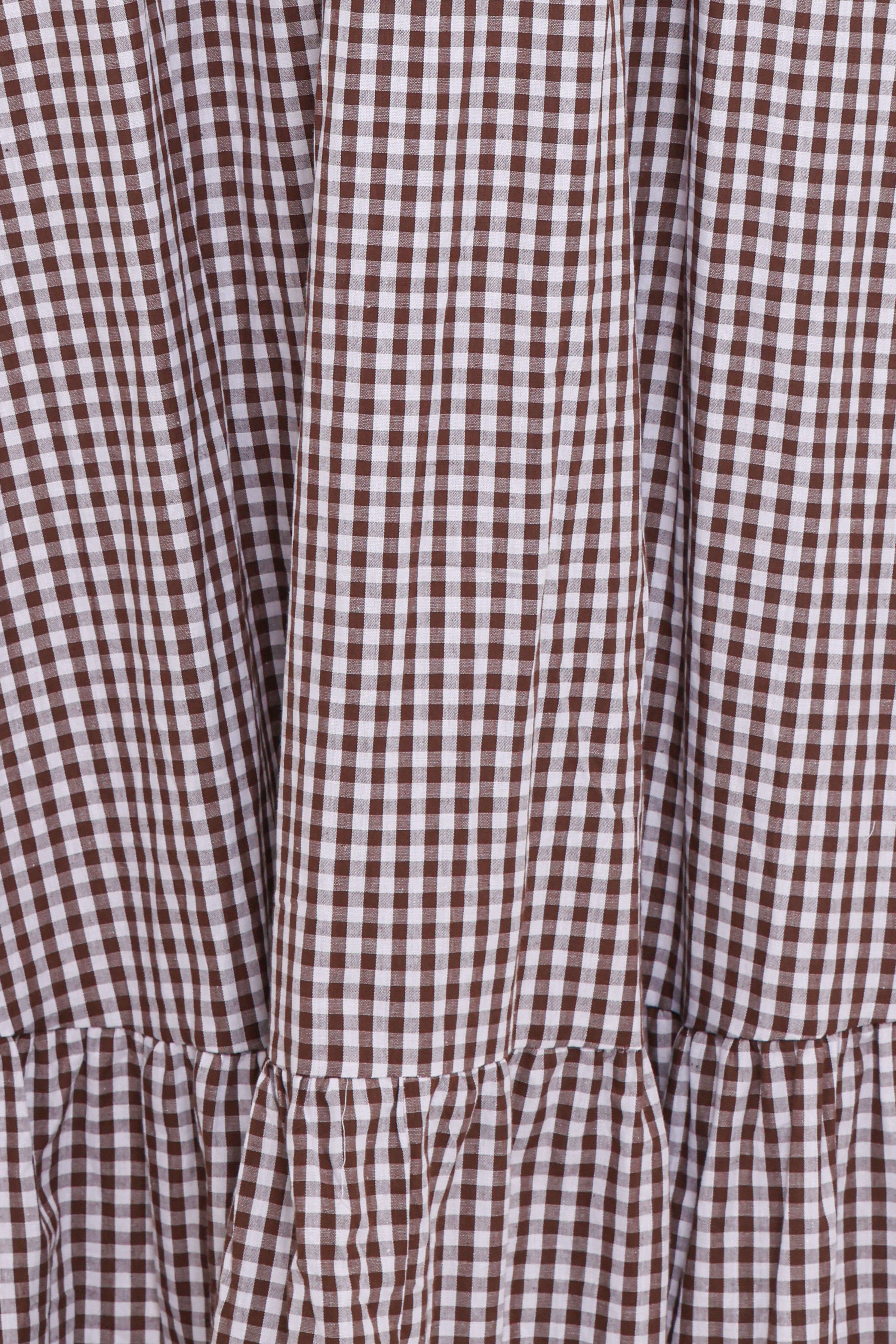 Reid Maxi Dress - Brown Gingham