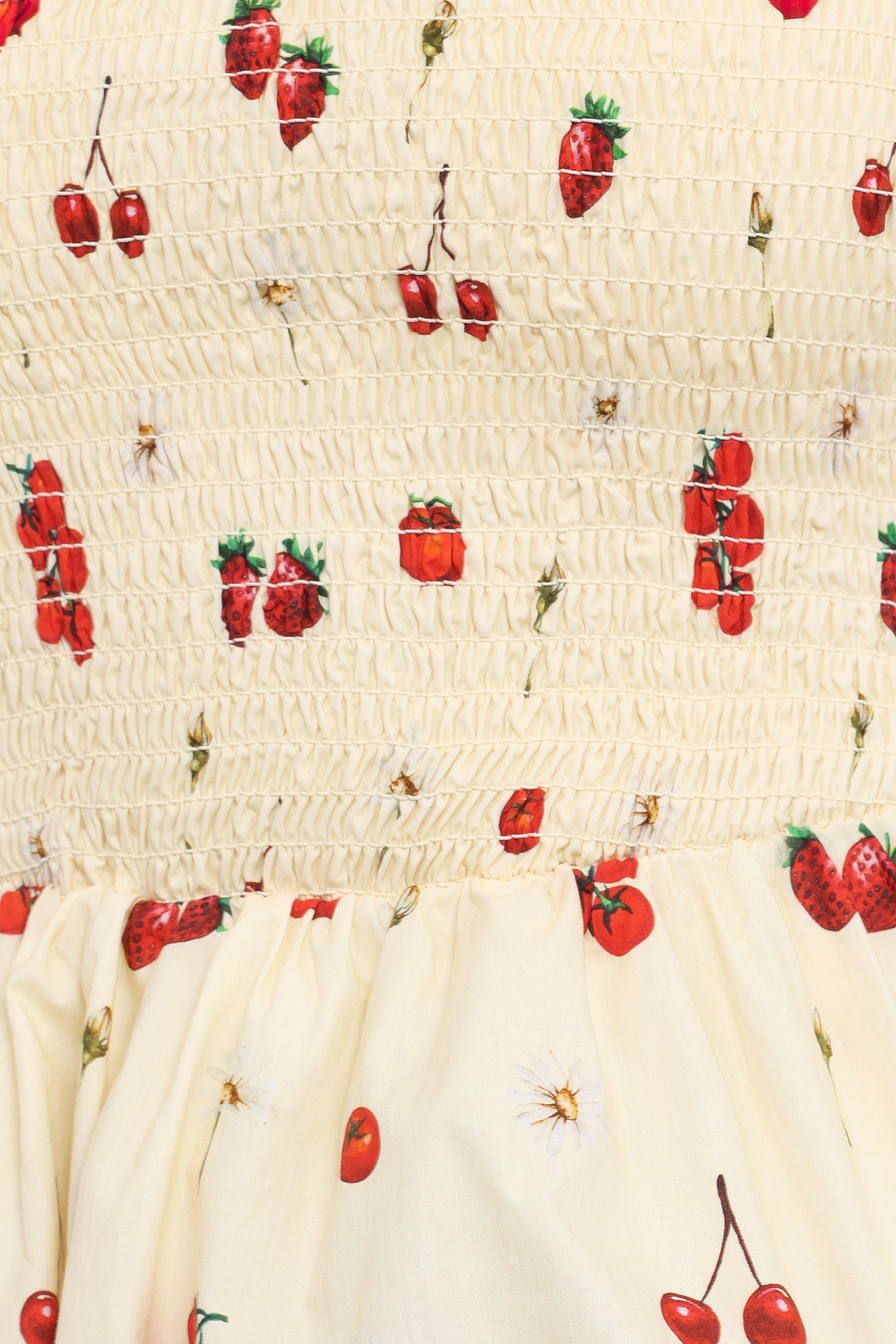 Remira Smocked Ruffle Top - Yellow Cherry