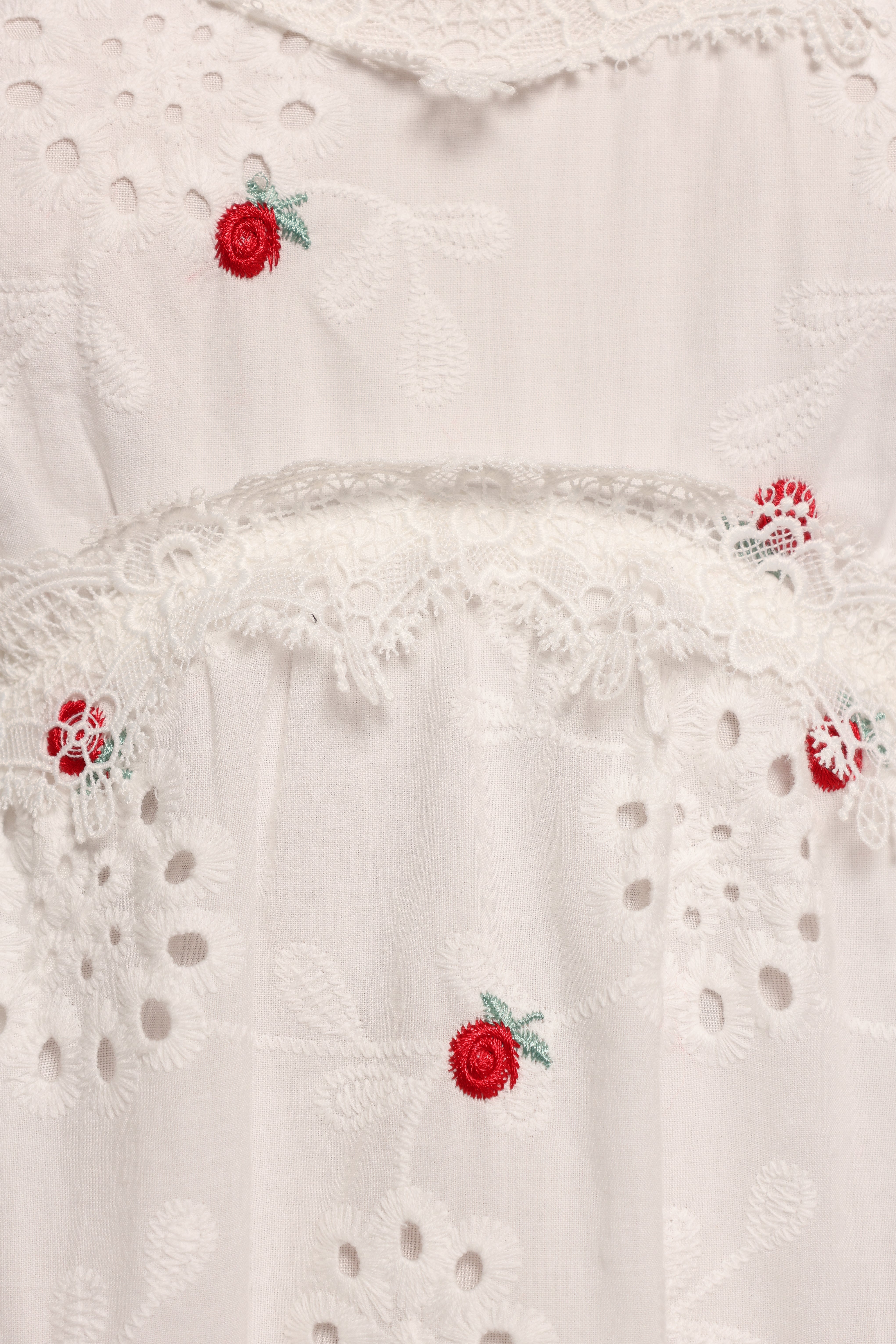 Salli Midi Dress - White/Red