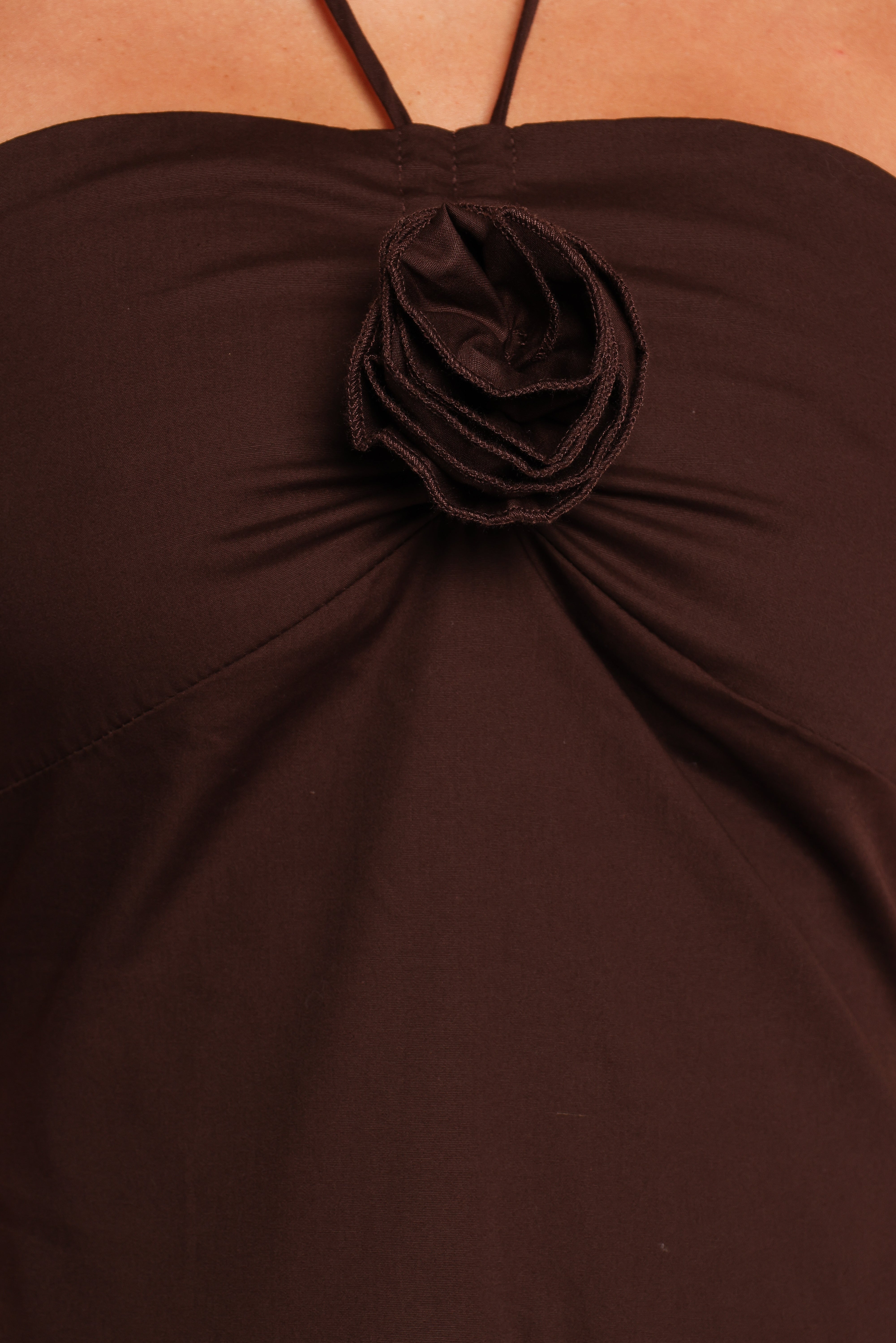 Soleila Halter Maxi Dress - Chocolate