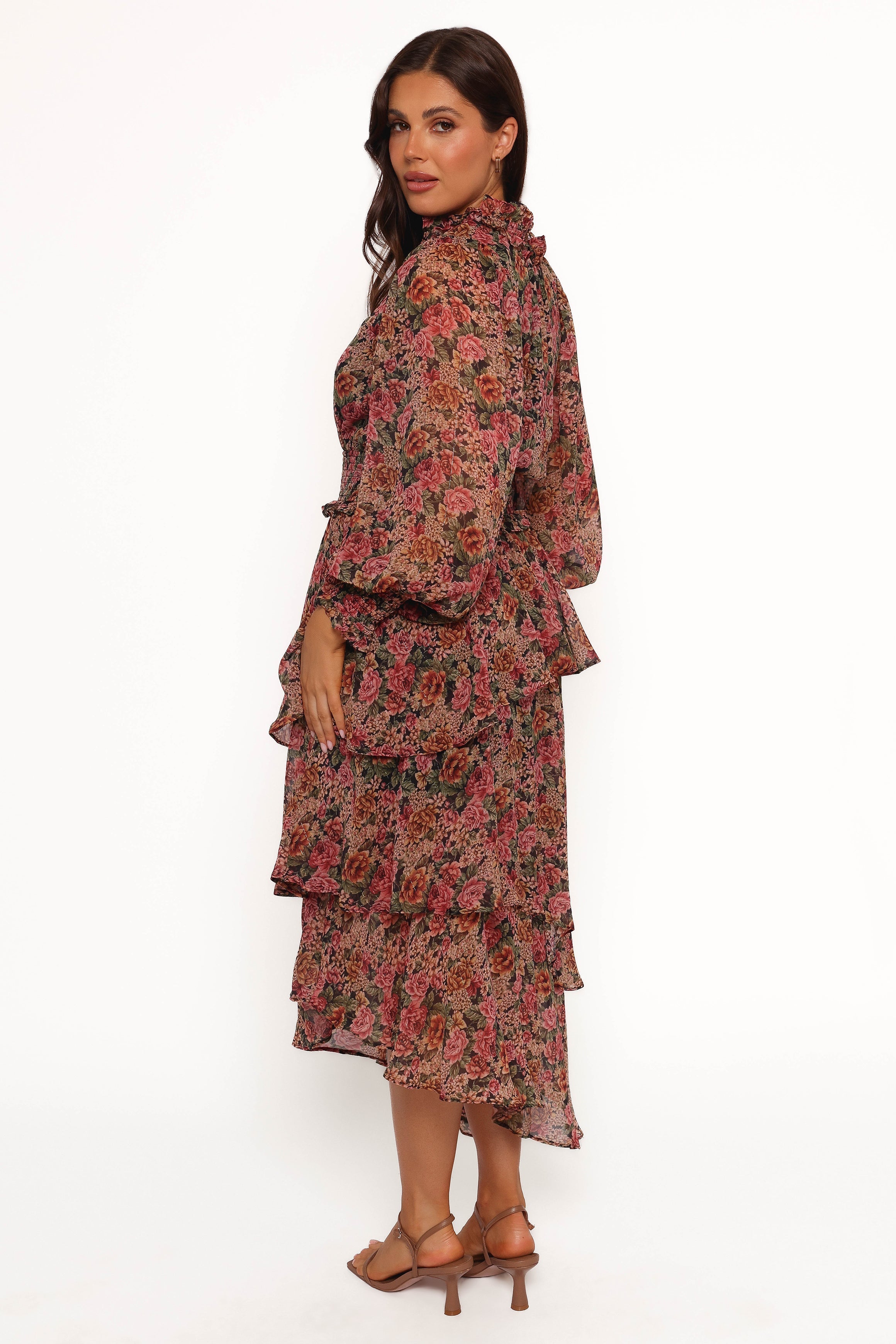 Vivian Midi Dress - Rose/Black