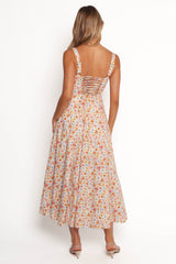 Wisteria Midi Dress - Orange