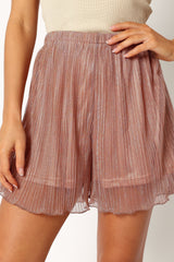 Nancy Plisse Shorts - Rose Gold