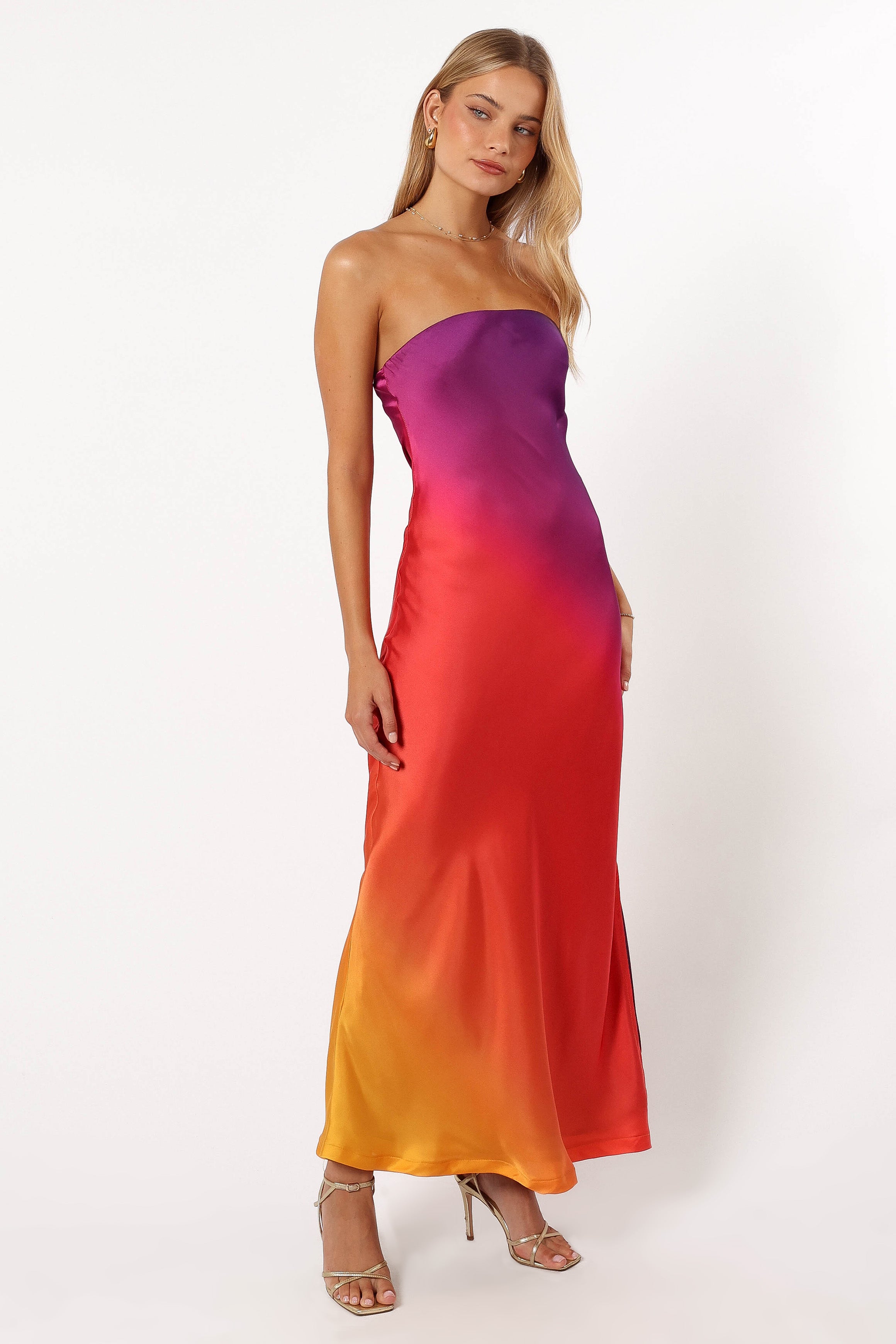 Mallory Strapless Maxi Dress - Sunset Cosmo