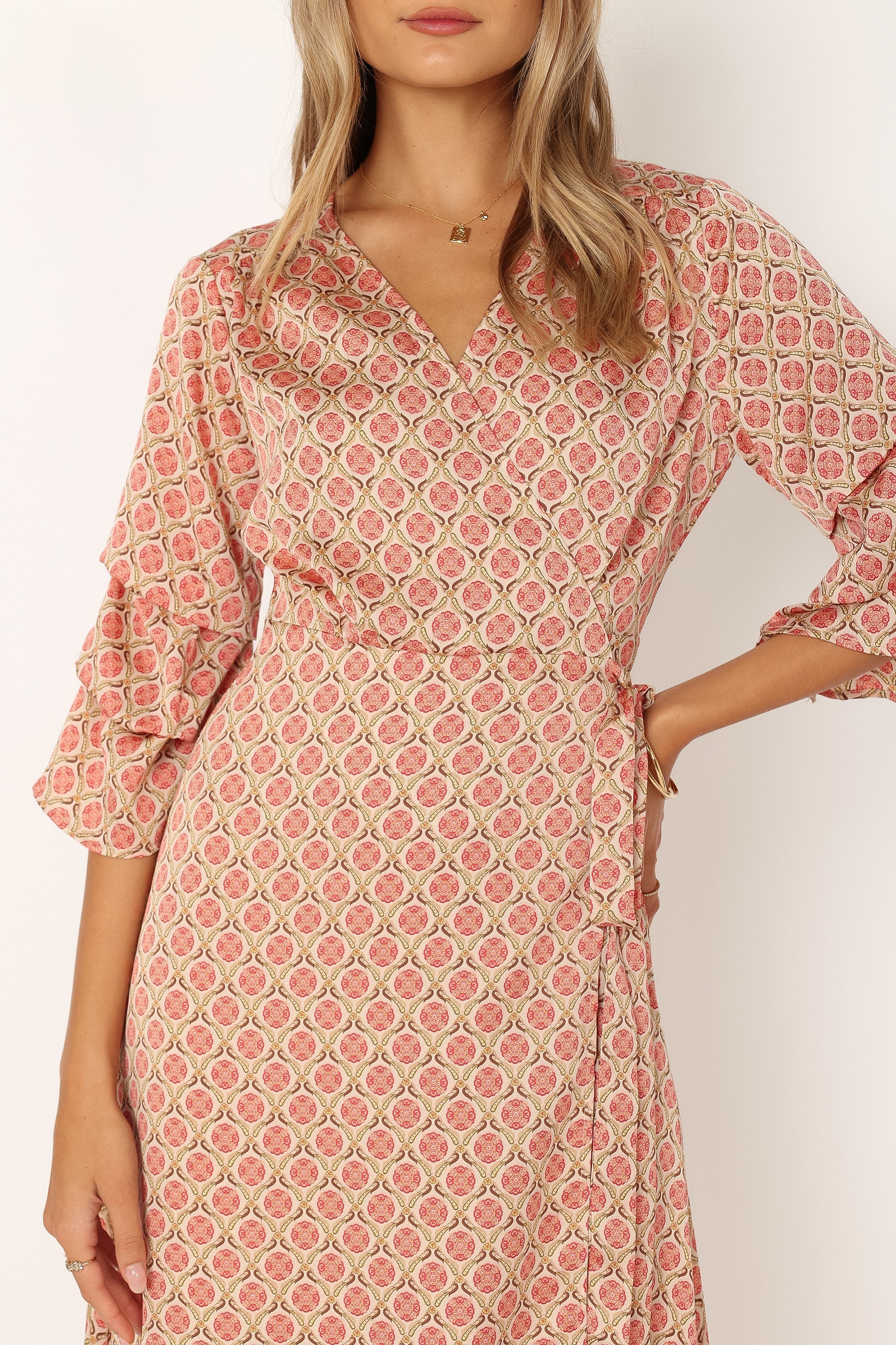 Margot Wrap Maxi Dress - Orange Print