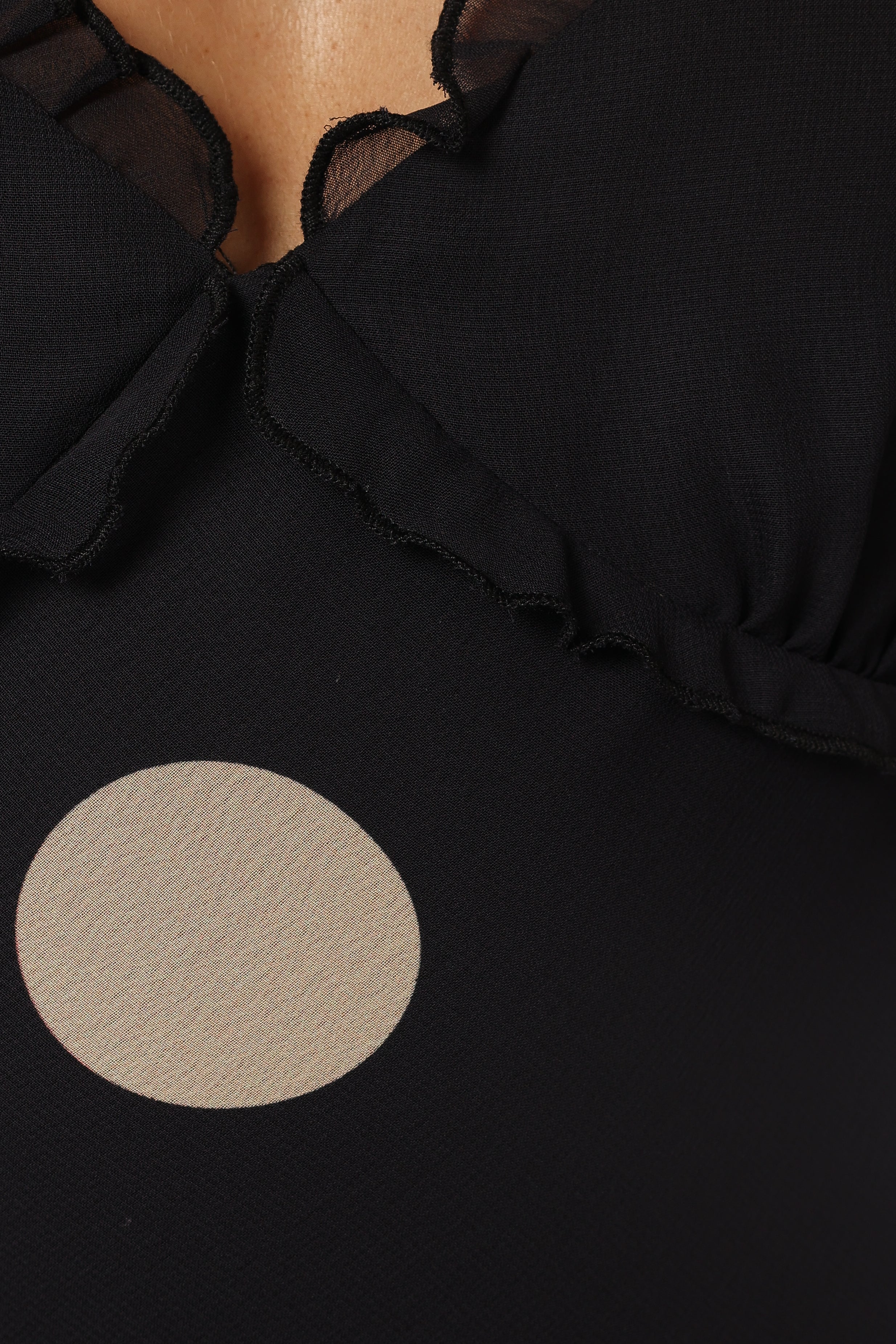 Ollie Midi Polka Dot Dress - Black/Cream