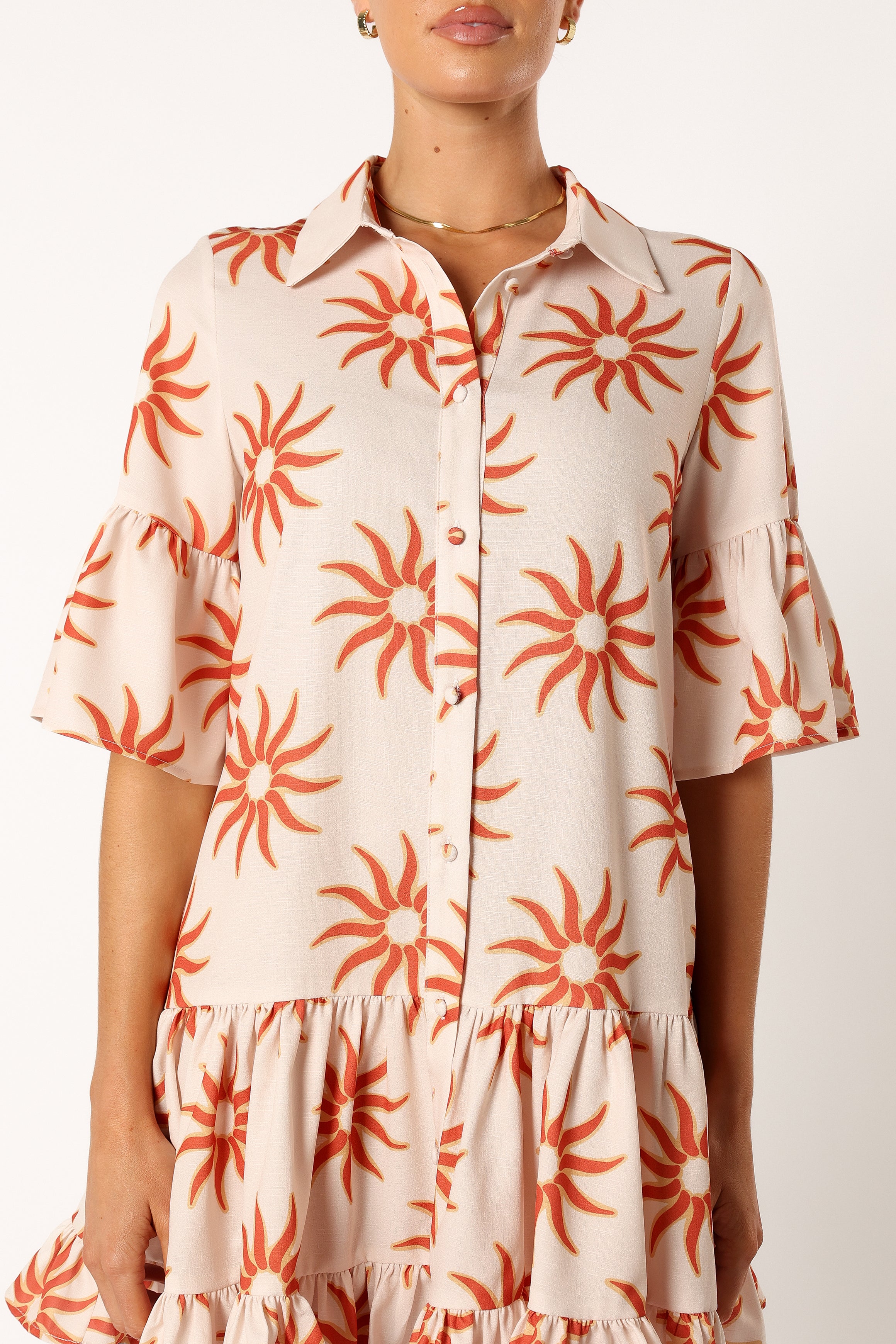 Ren Long Sleeve Mini Dress - Soleil